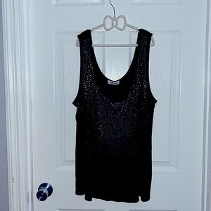 Beautiful and perfect condition 3X Calvin Klein, studded black tank top. Pretty